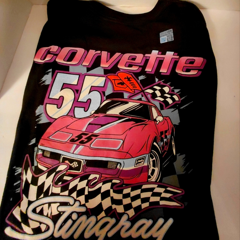 GM Corvette Mens Black and Pink Graphic T-Shirt XL-2XL. New with Tags
